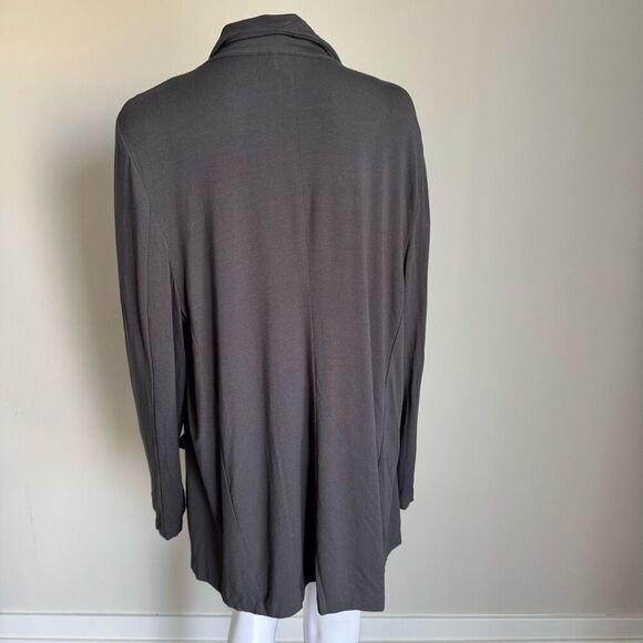J. Jill Stretch Rayon Knit Blazer Size XL long Sleeve Dark Grey - Picture 6 of 6